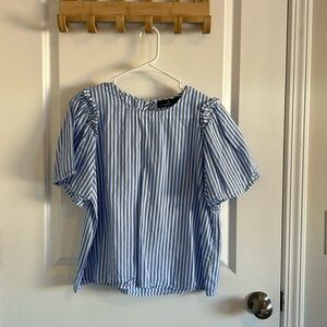 Blue and white striped top